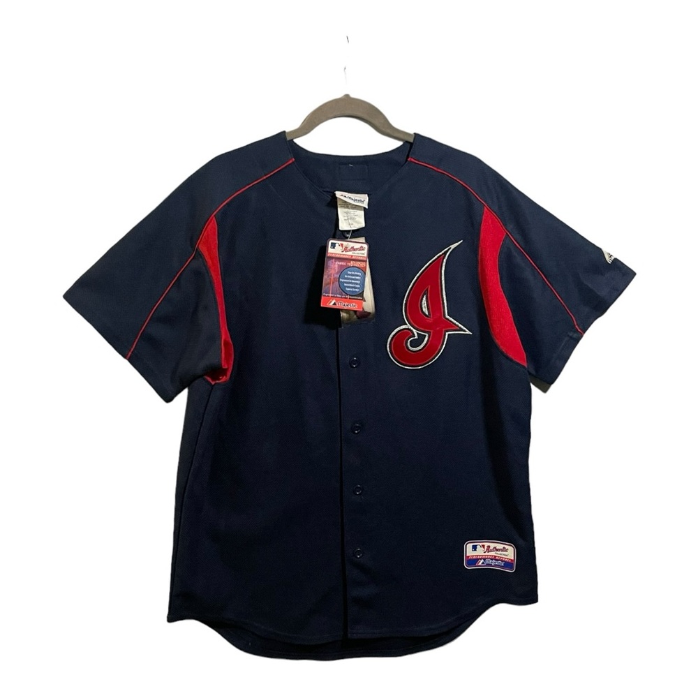 Cleveland Indians Jersey Majestic Size Large MLB Baseball NOS New 04 vintage